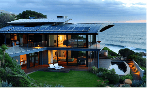 beach house with off grid solar